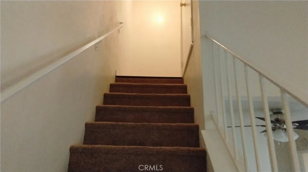 Carpeted stairs