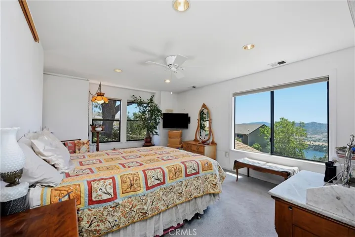 The primary bedroom with inspiring views to the Southwest