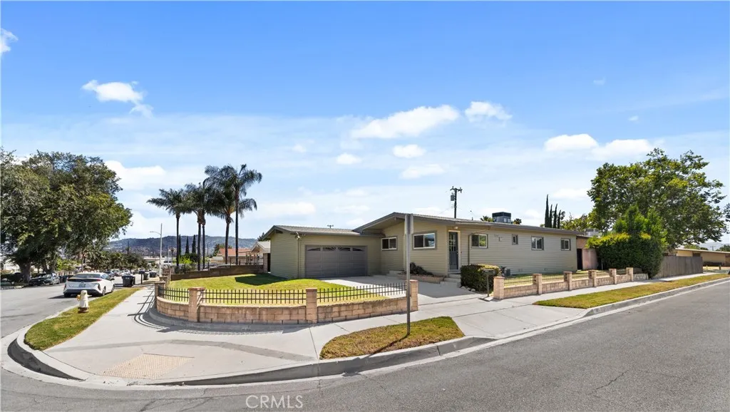 Home on a large corner lot.