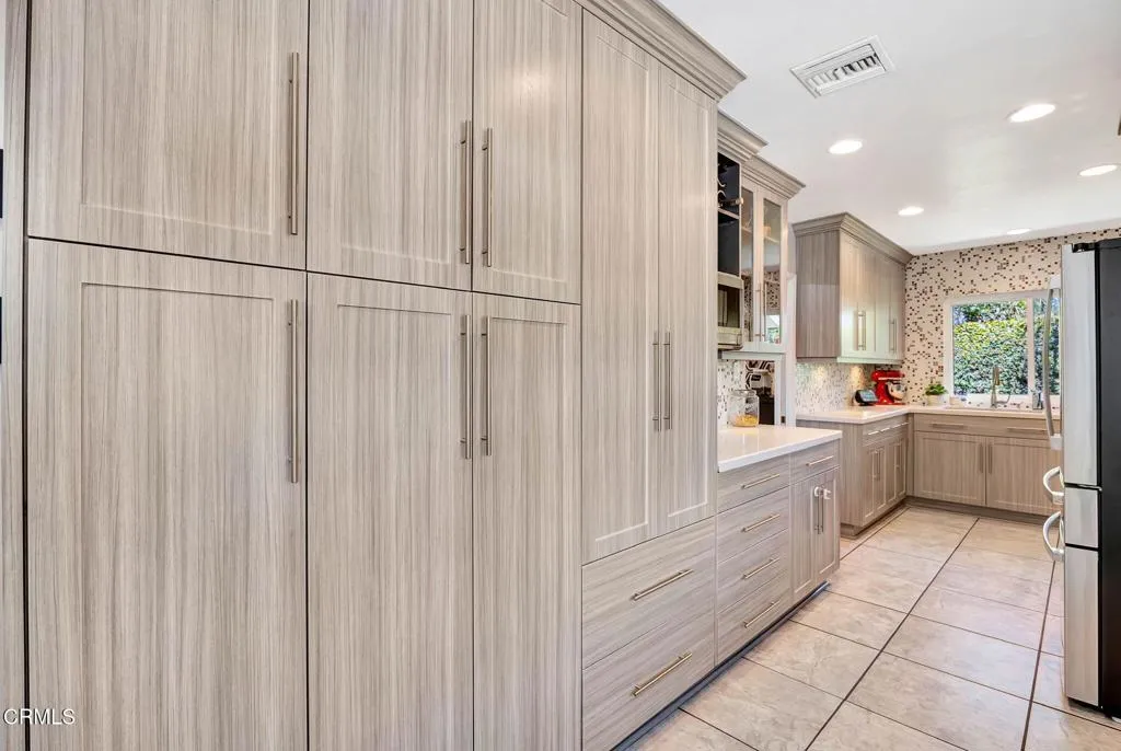 Storage wall in kitchen