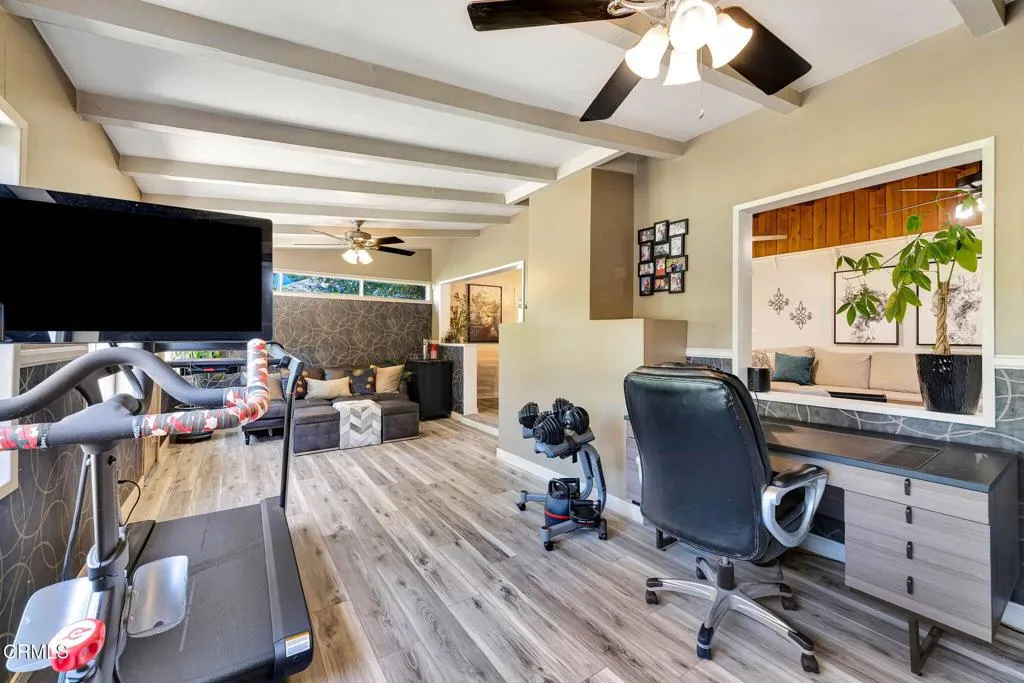 bonus room with view into living room