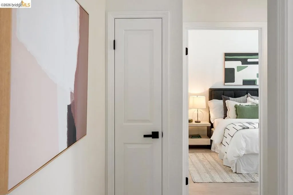 White paneled interior doors with matte black hardware White paneled interior doors with matte black hardware