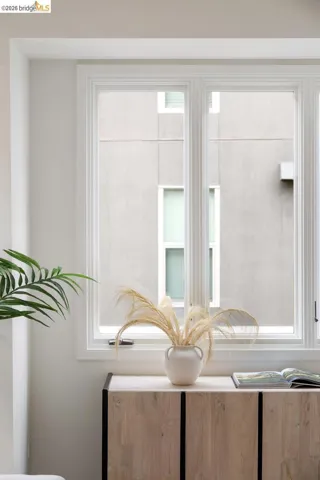 Large window with white trim and multiple panes
