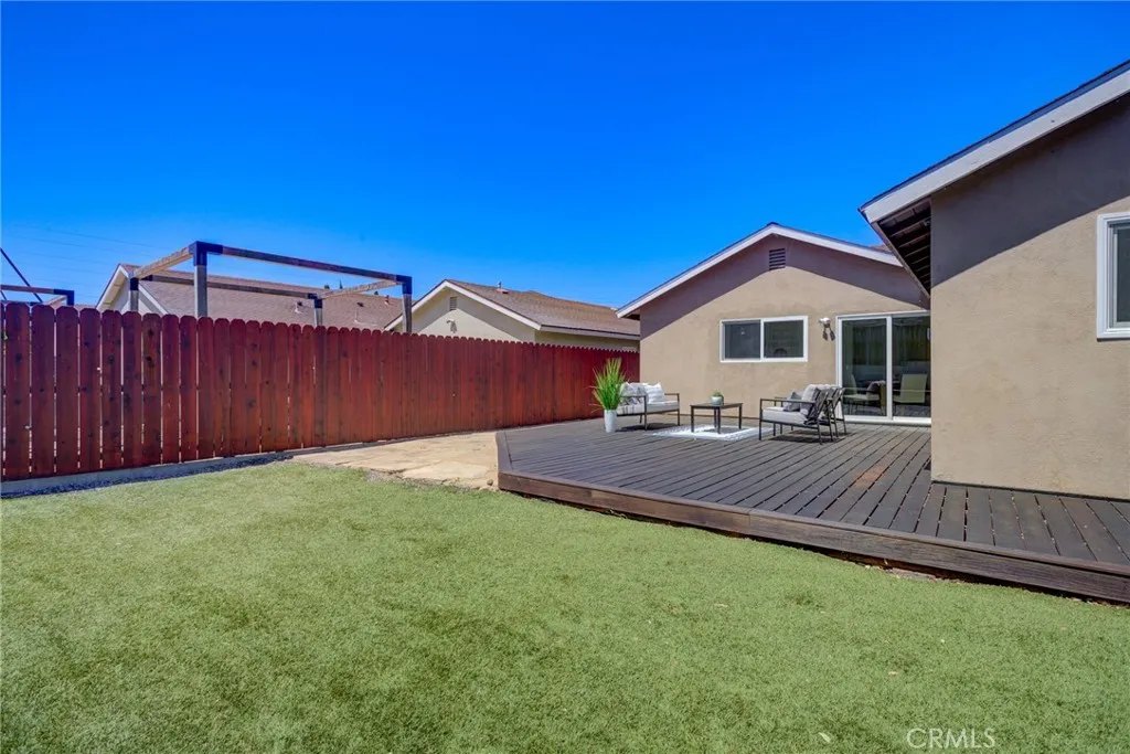 Back yard and deck