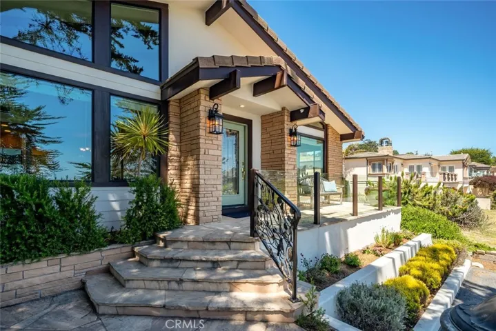 Stone steps to front door