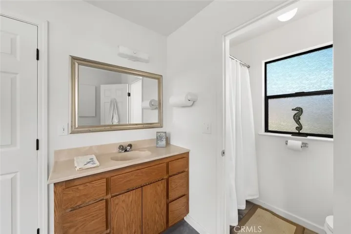 Half bath with plans for shower.