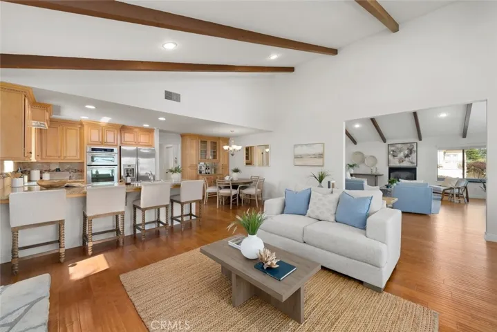Open concept family, kitchen, dining and adjoining Living room