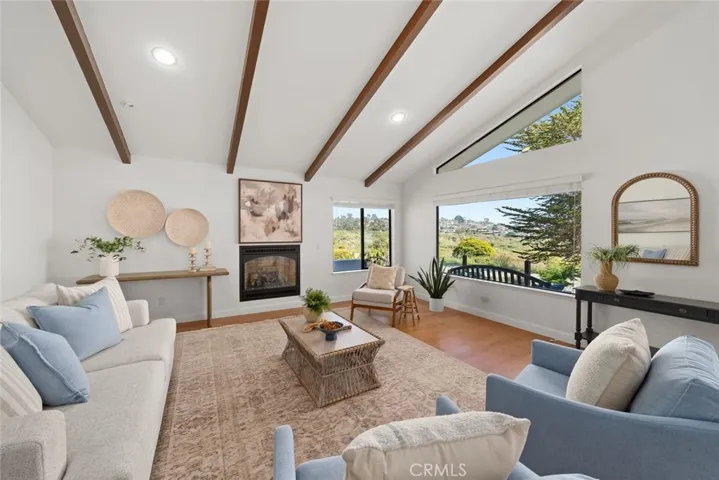 Living room with ocean and Creek views