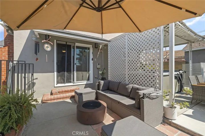 Back-yard patio area access to family room
