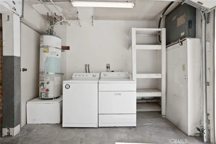 Laundry is located in the garage.