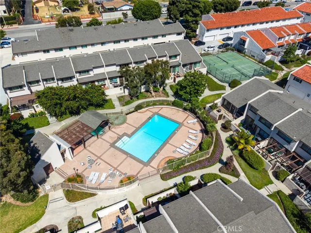 Birds-eye view of the pool area.