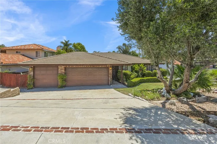 Front driveway and garage