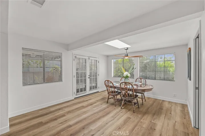 Dining area w/french doors to backyard
