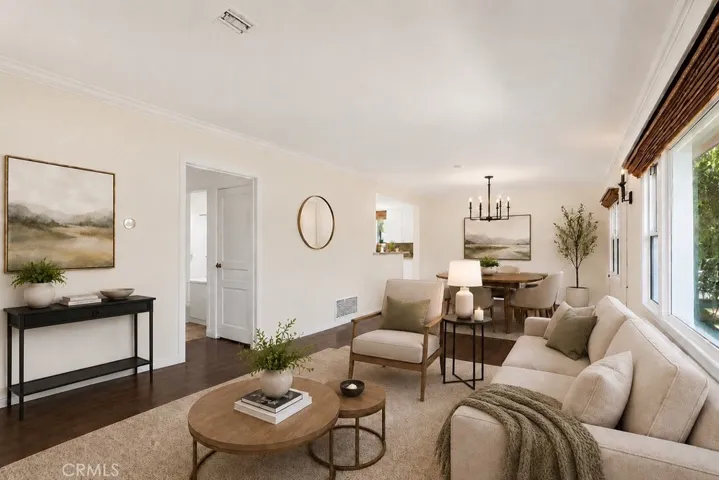 virtually enhanced Living room & dining area