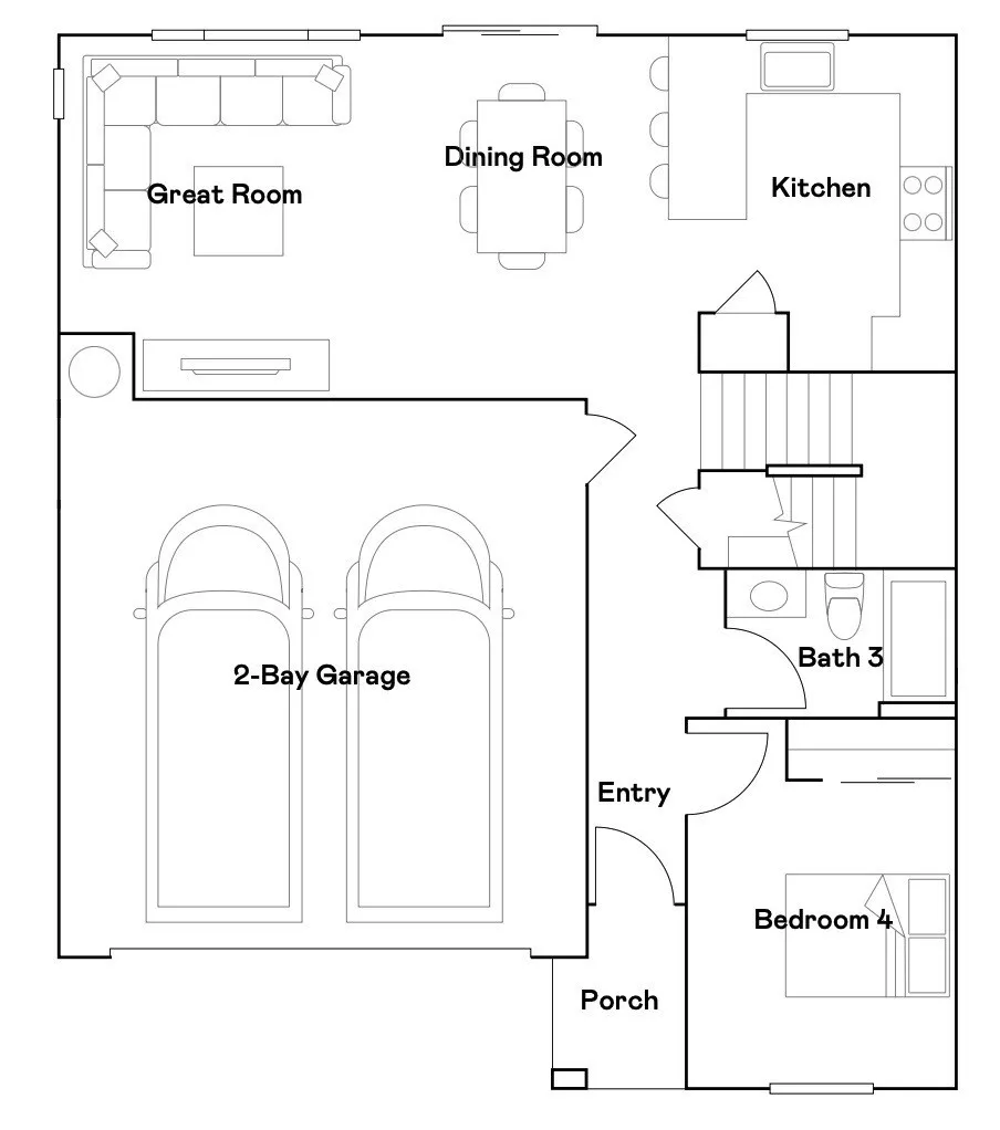Residence 4 - level 1 floorplan