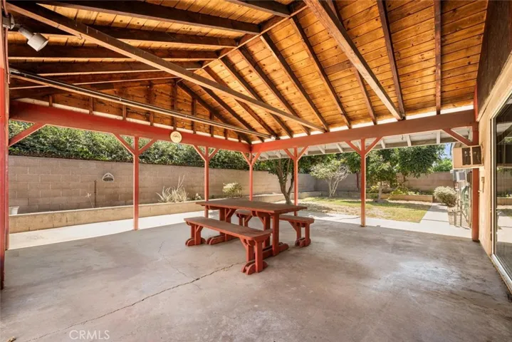 The backyard offers lots of privacy.