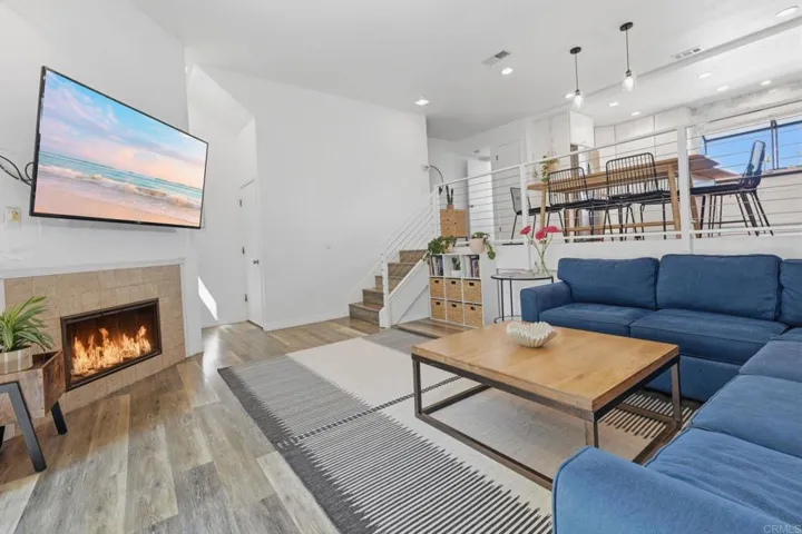 Fire in fireplace virtually added