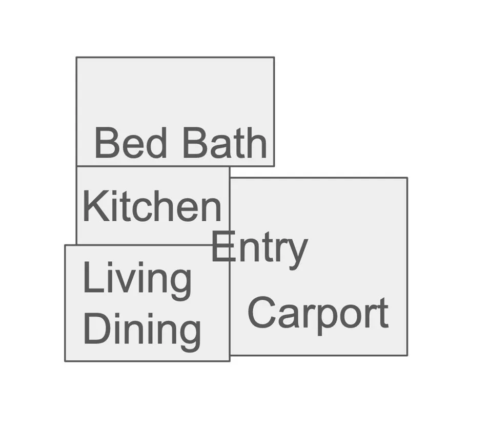 Footprint Example 1 bed unit 1/1 b/b