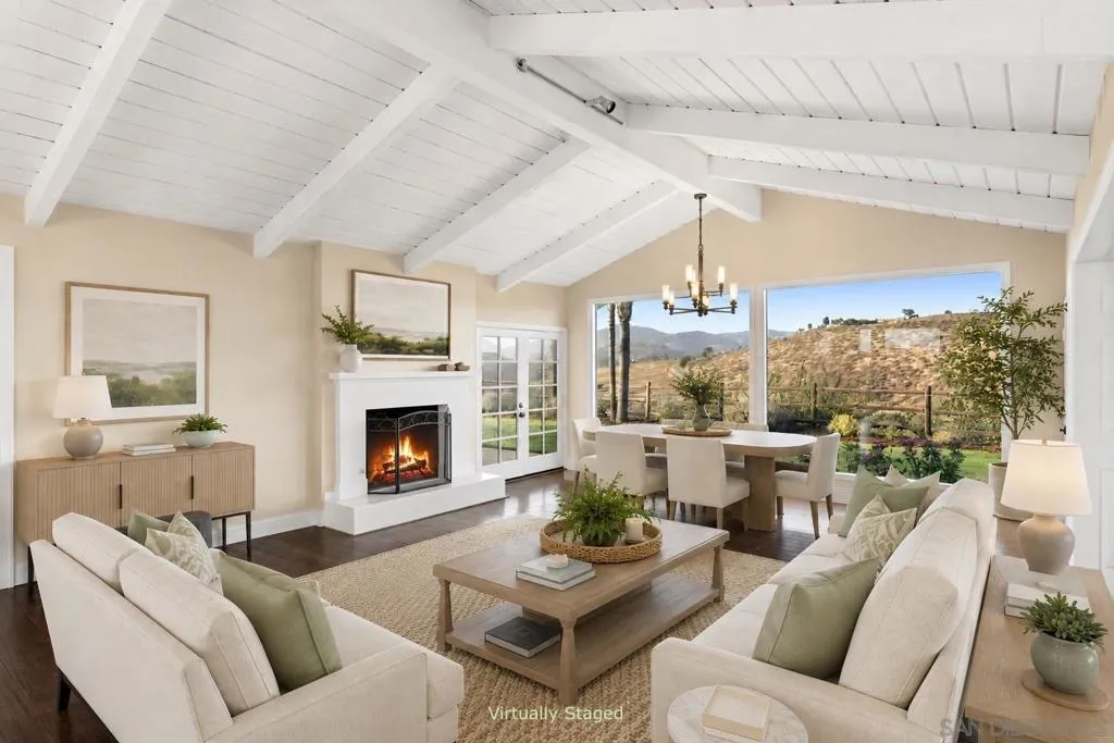 with Fireplace and peaceful views | Virtually Staged