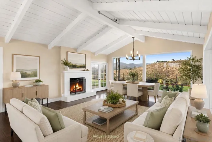 with Fireplace and peaceful views | Virtually Staged