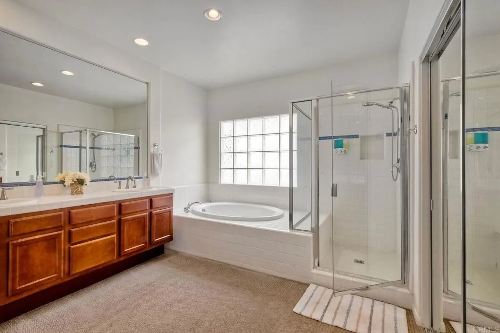 Huge dressing space and soaking tub.  Separate shower area