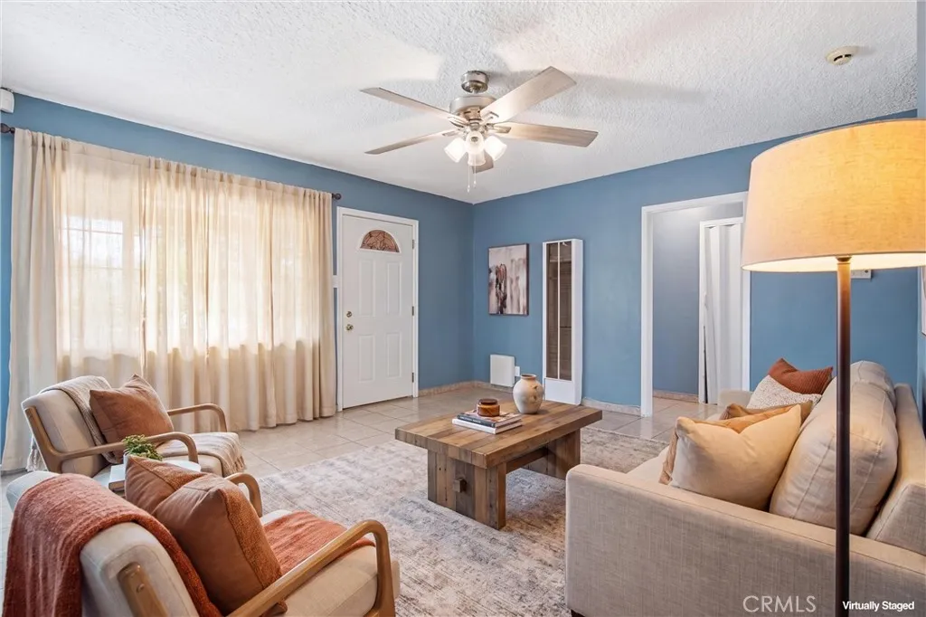 Living room virtually staged photo