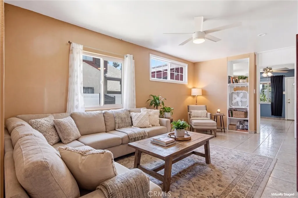 Family room or den virtually staged photo