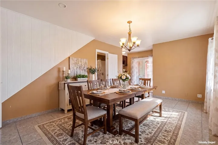Family room, den or formal dinning room area virtually staged photo