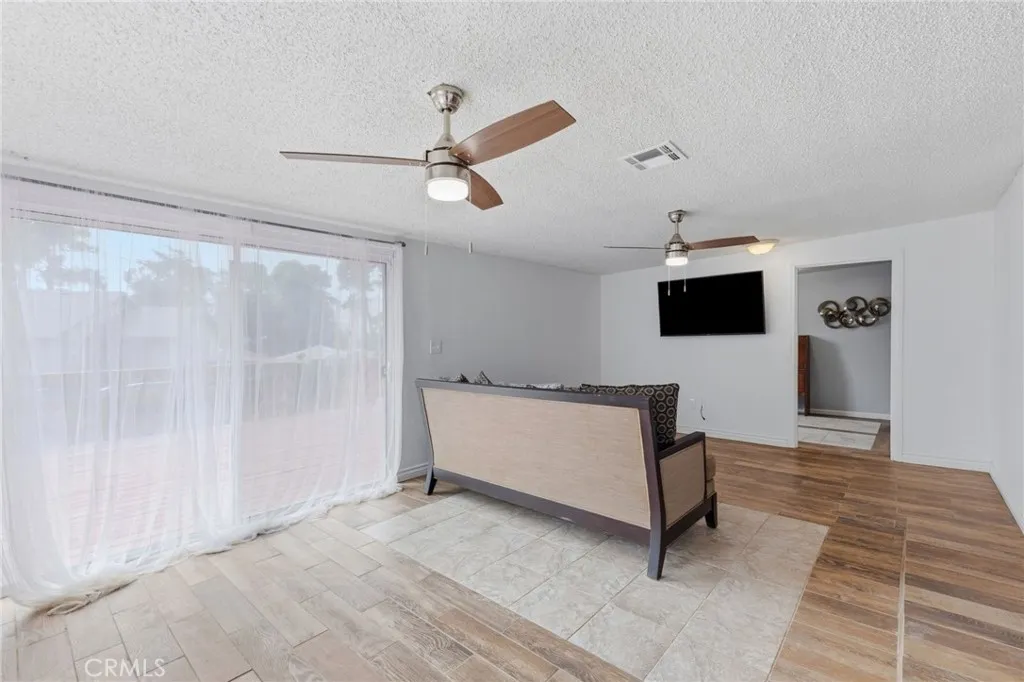 Large family room - tiled floors