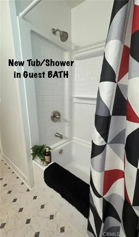 GUEST BATHROOM HAS BRAND NEW SHOWER/TUB COMBO.