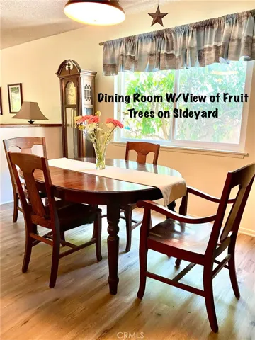 Dining Room has view of Greenery.