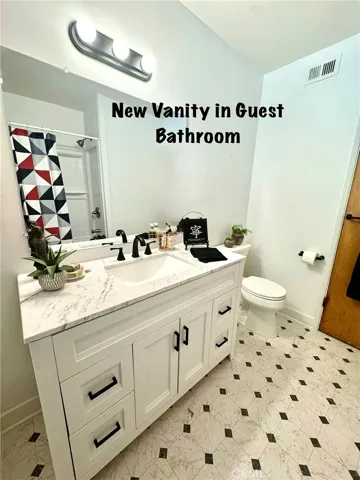 NEW VANITY IN GUEST BATHROOM.