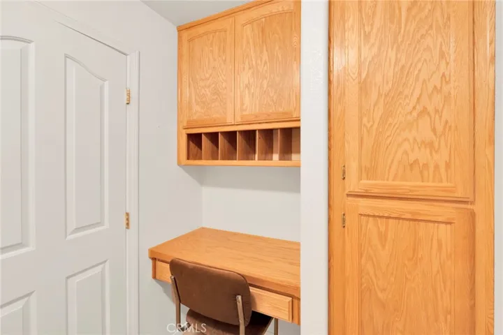 Built in desk area in laundry room