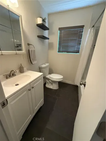 Full bathroom with tub, shower head, sink, and toilet.