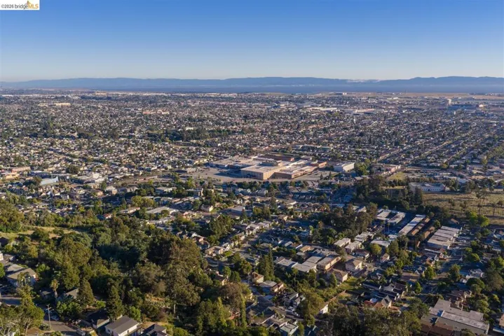 Expansive aerial showcasing a dense residential area with varied rooflines