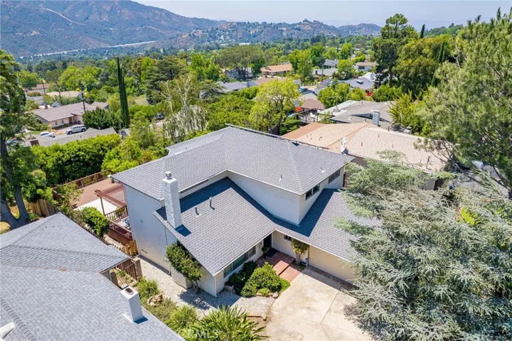 Overhead view looking toward Verdugo Mountains, hills of Tujunga and beyond.