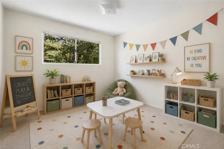 Bedroom #4 staged using AI, showing possibility as craft room