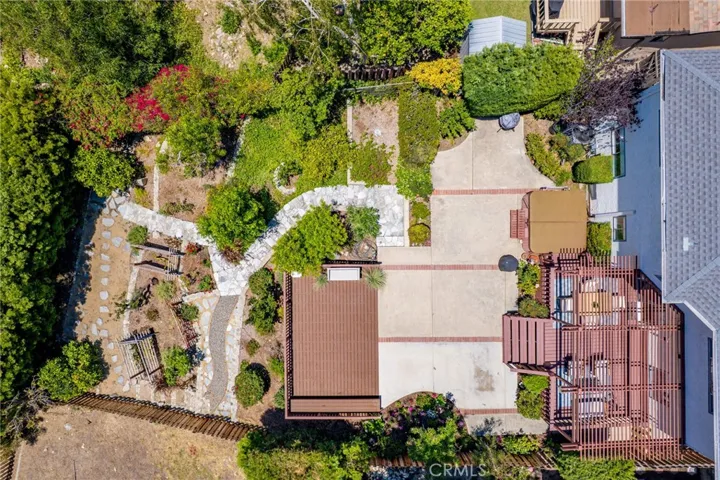 Full overhead view of the vast outdoor living spaces