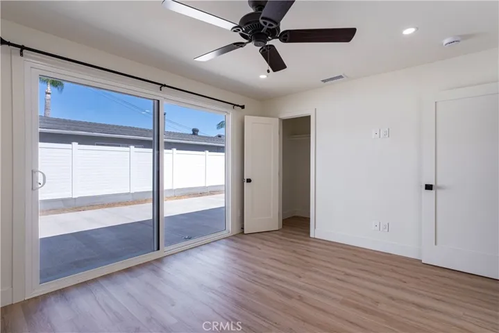 Direct back patio access through oversized 8'0" dual pane sliding door.