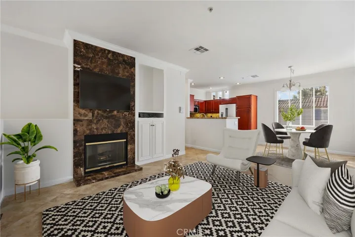 Spacious living room ideal for relaxing and entertaining. Virtually staged.