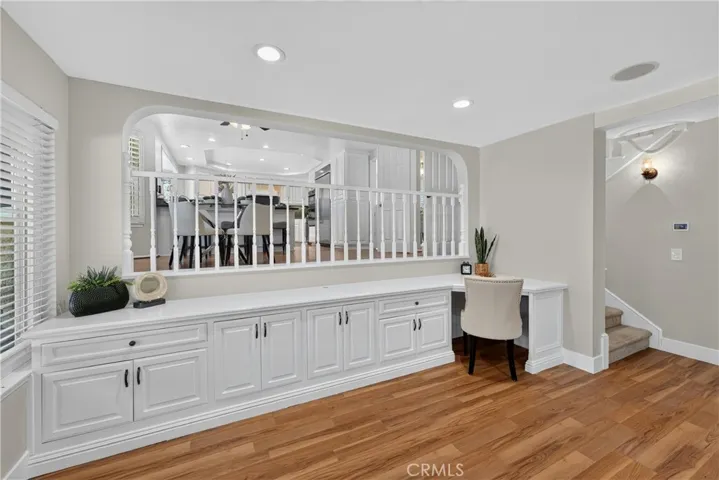 Built-in office nook with extensive cabinetry and storage!