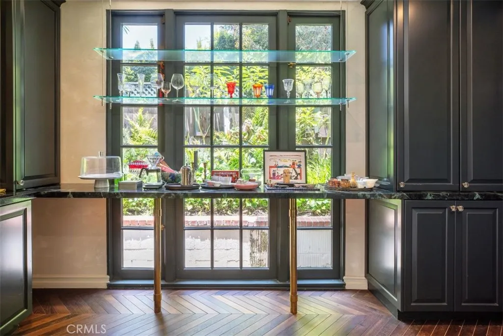 Pantry with glass shelves