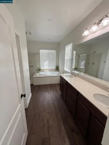 Primary bathroom with walkin closet