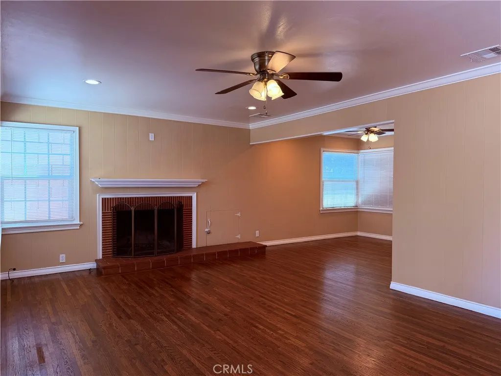 Large living room with fireplace