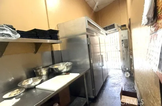 back of the kitchen a storage space