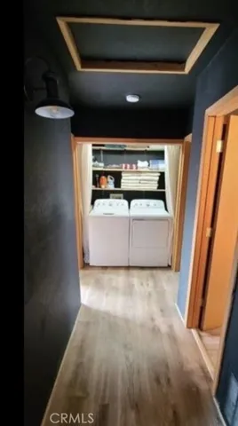 hallway and laundry area