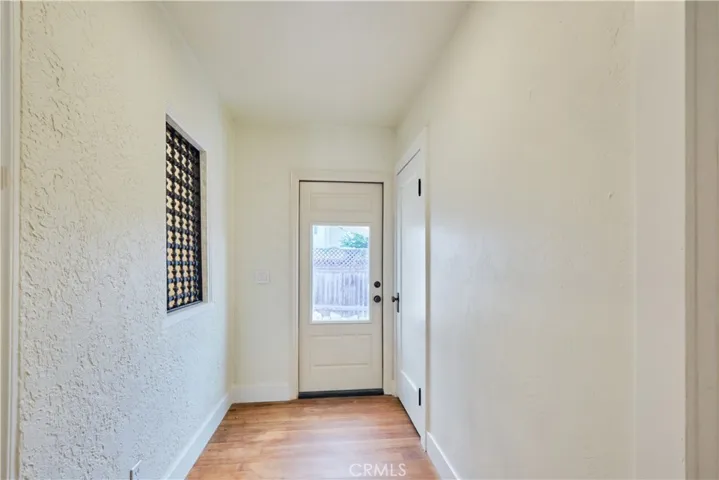 Hallway to back yard covered patio
