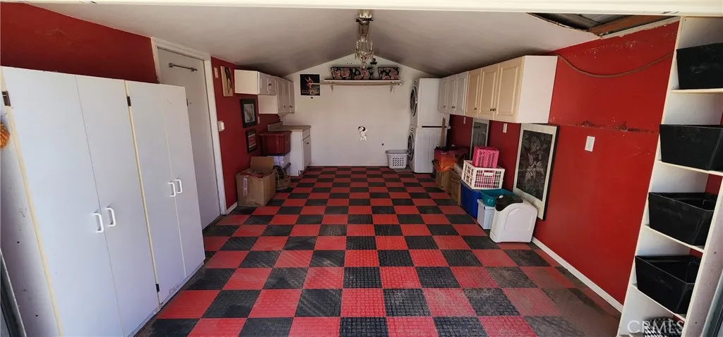 Inside converted garage