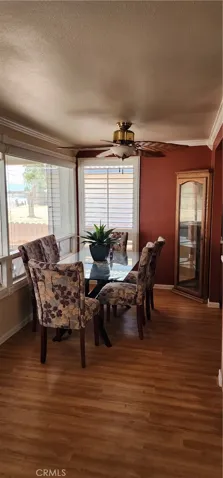 Dining room has riverfront view