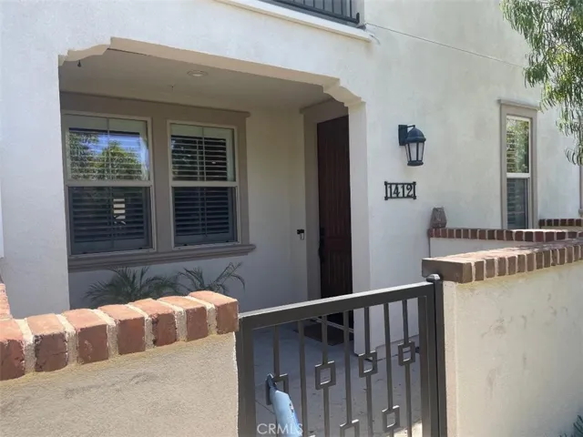Patio in front of entrance
